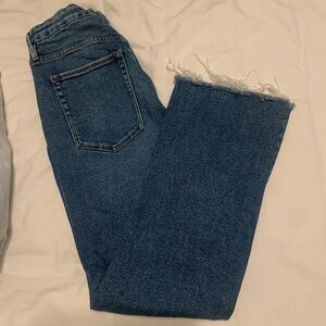 Good American Medium Blue Raw Hem Jeans